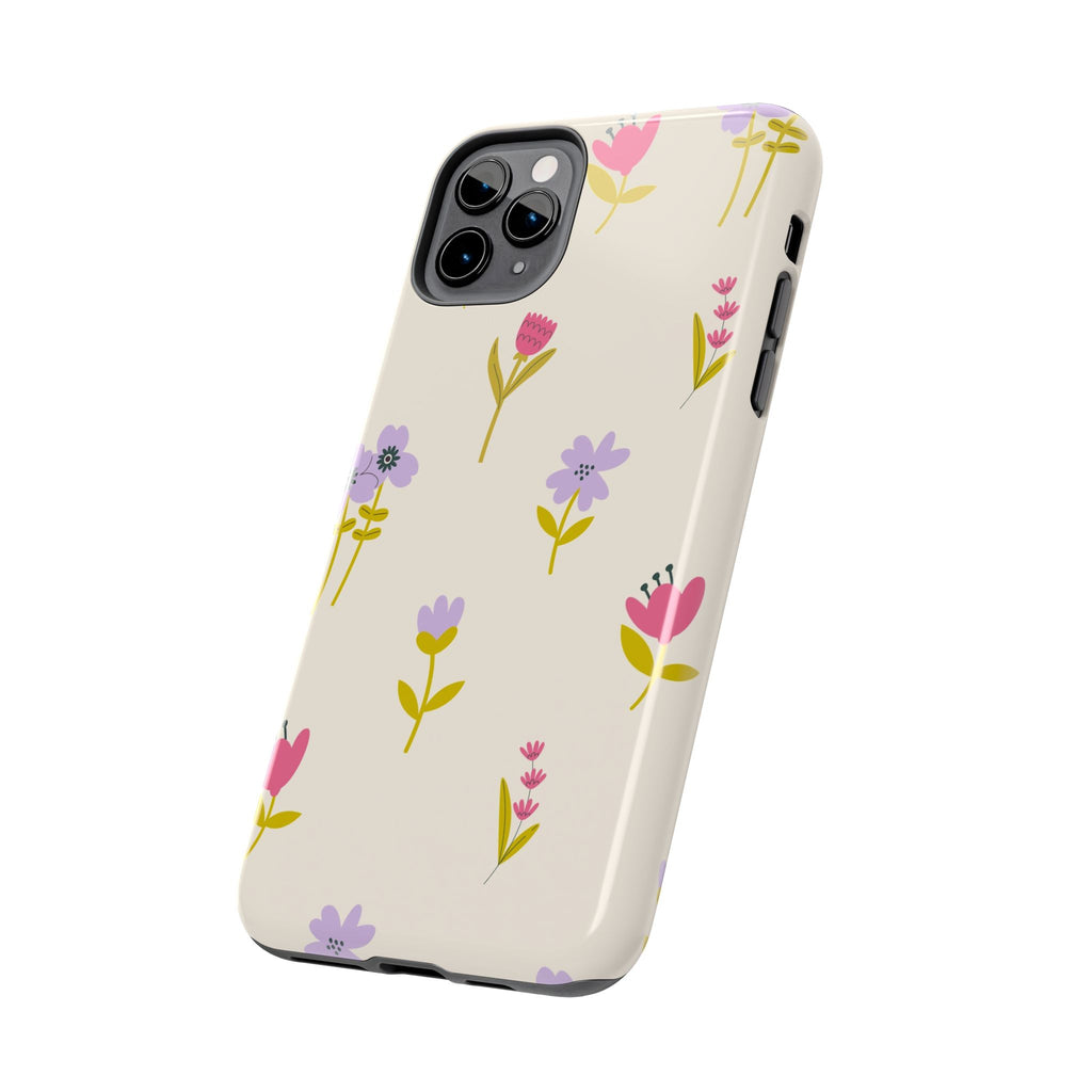 Floral Ditsy Tough Phone Case — Pastel Wildflower Protective Cover