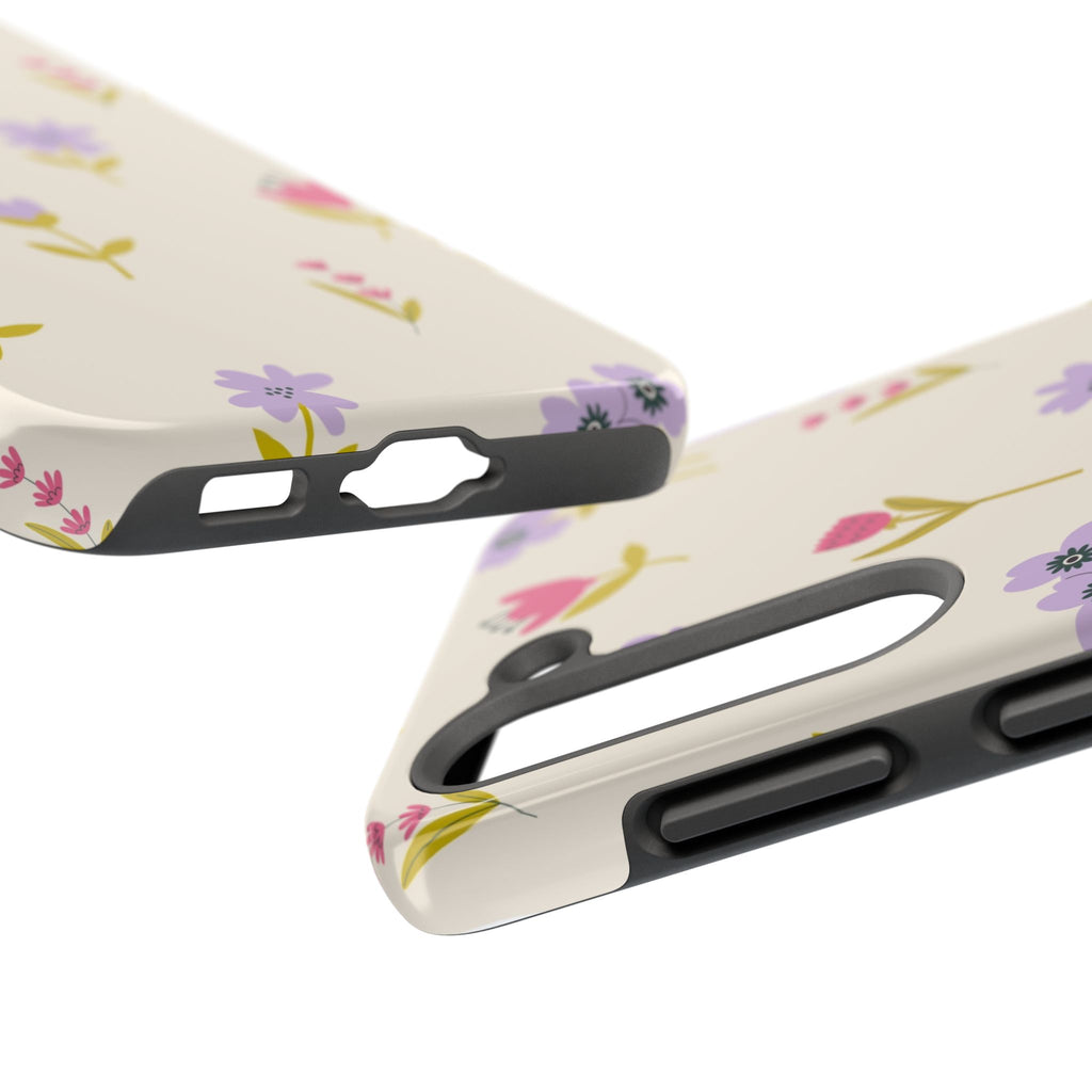 Floral Ditsy Tough Phone Case — Pastel Wildflower Protective Cover