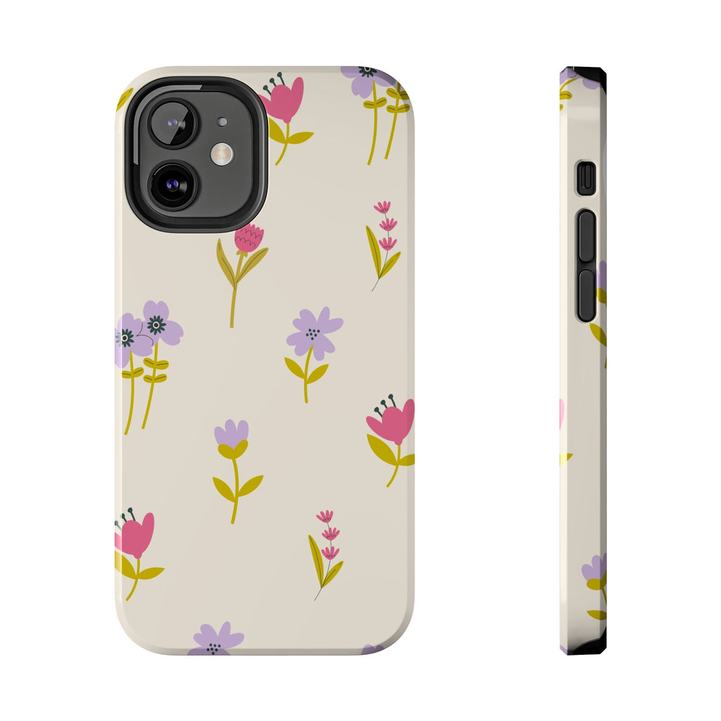 Floral Ditsy Tough Phone Case — Pastel Wildflower Protective Cover