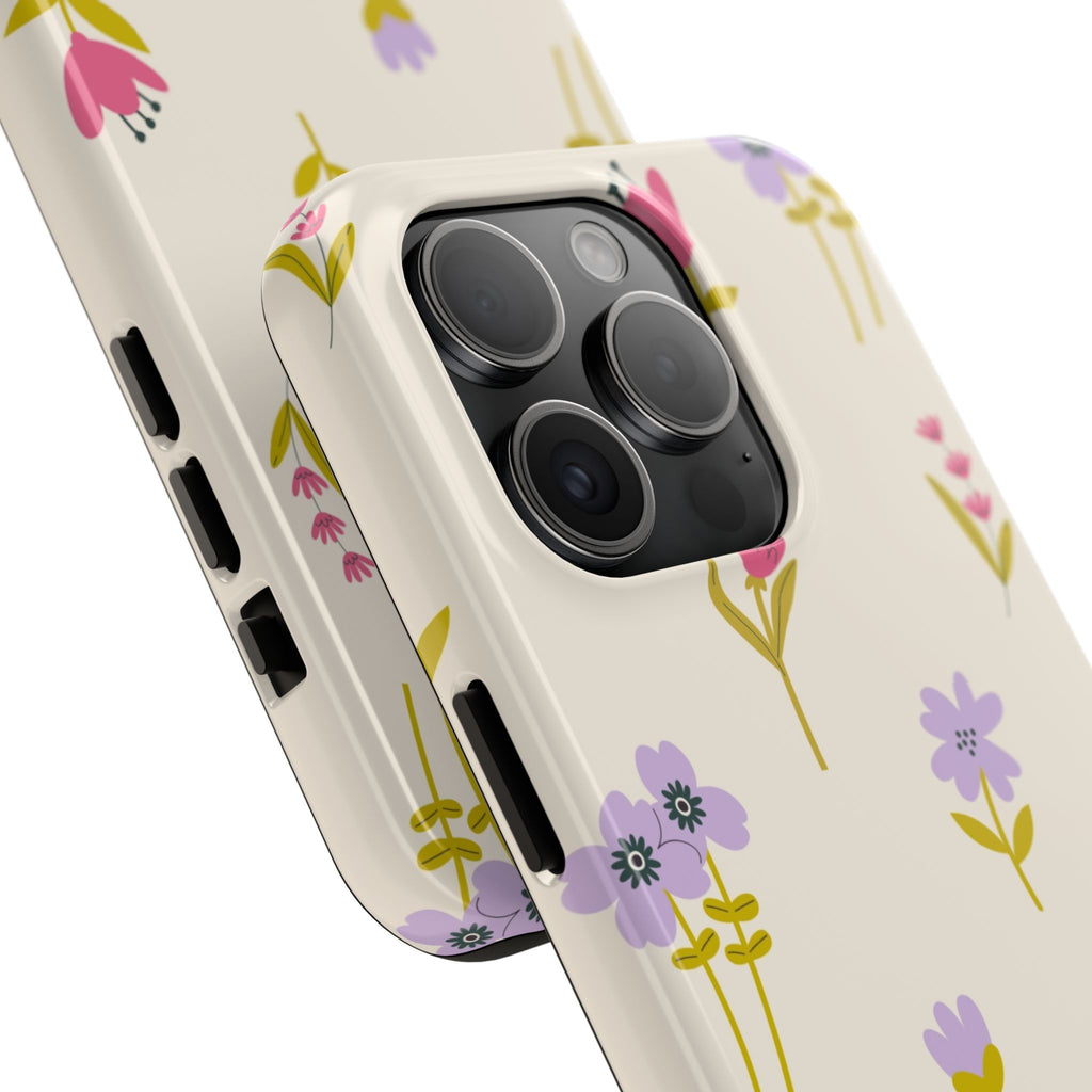 Floral Ditsy Tough Phone Case — Pastel Wildflower Protective Cover