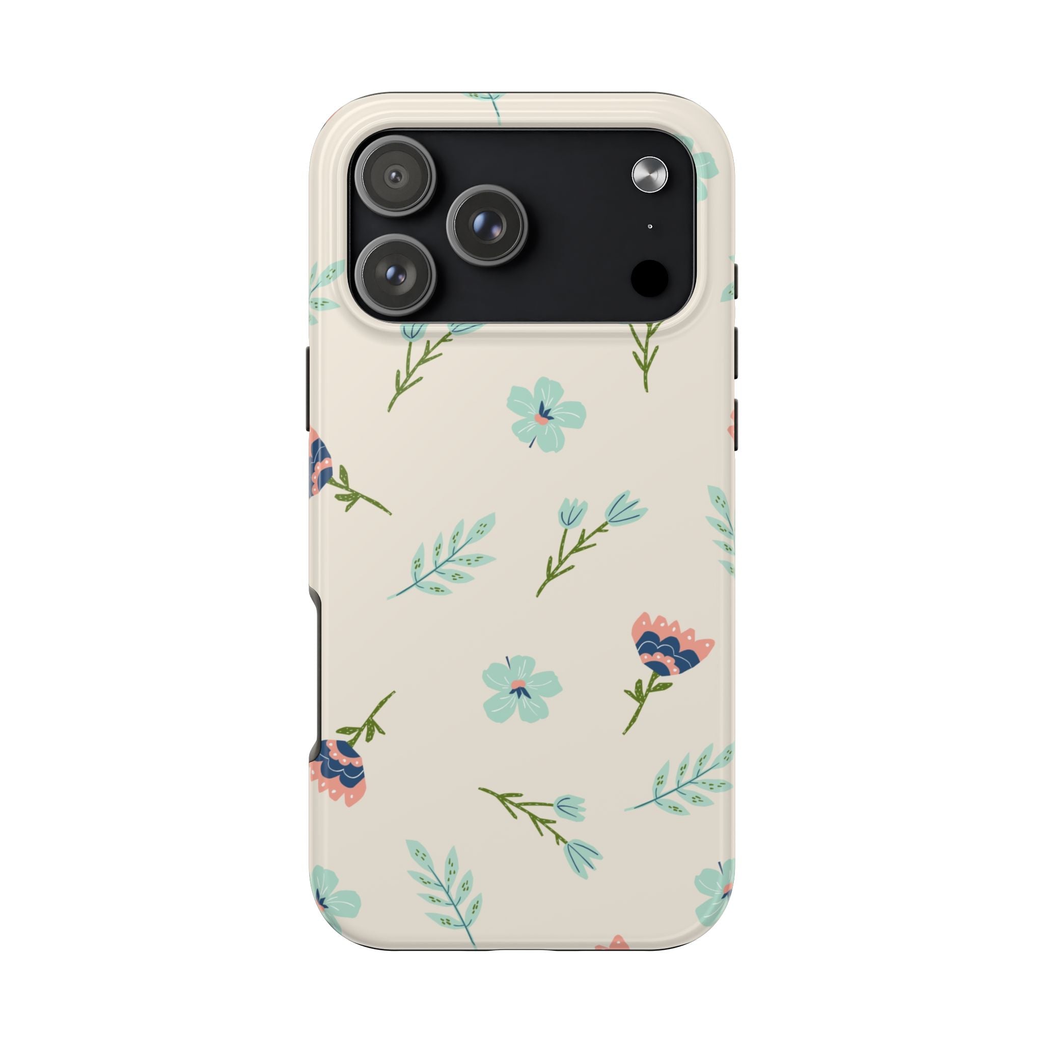 Floral Pattern Tough Phone Case — Pastel Wildflower Protective Phone Cover