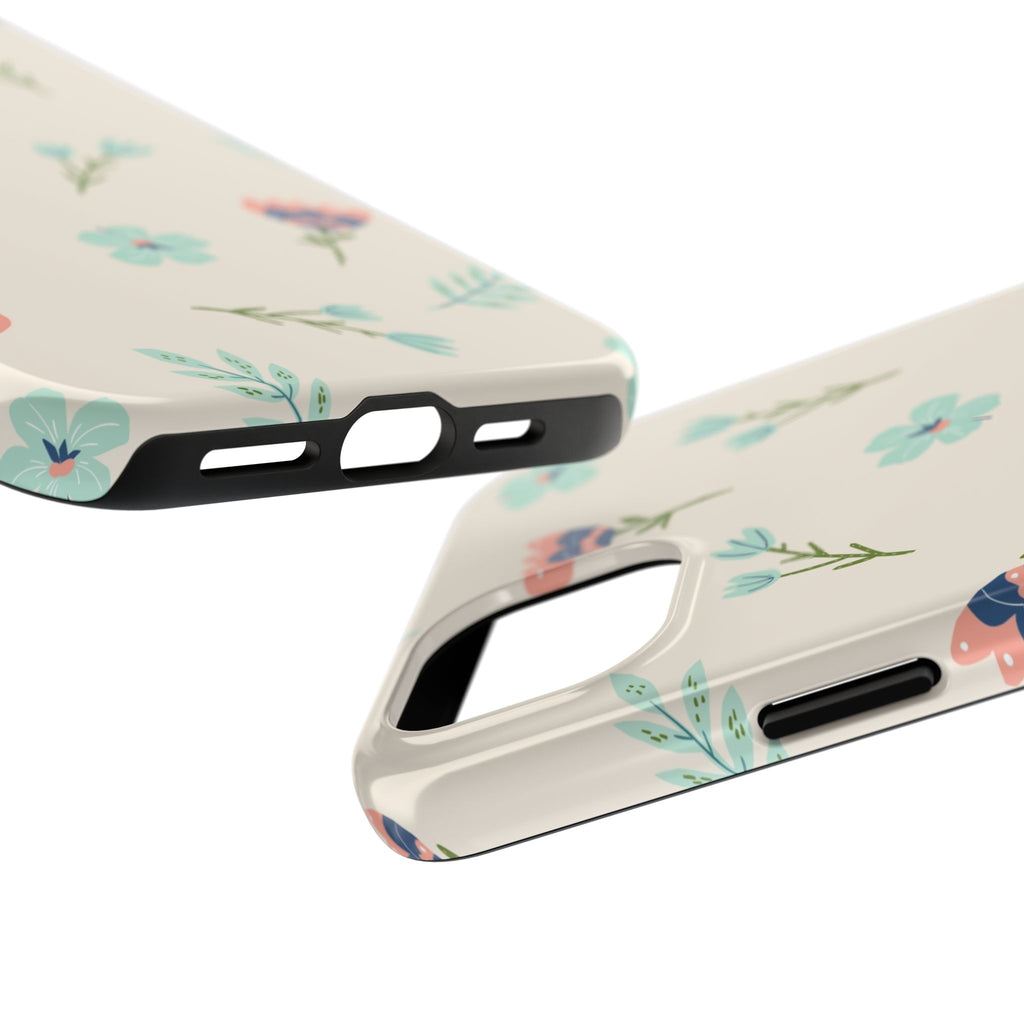 Floral Pattern Tough Phone Case — Pastel Wildflower Protective Phone Cover
