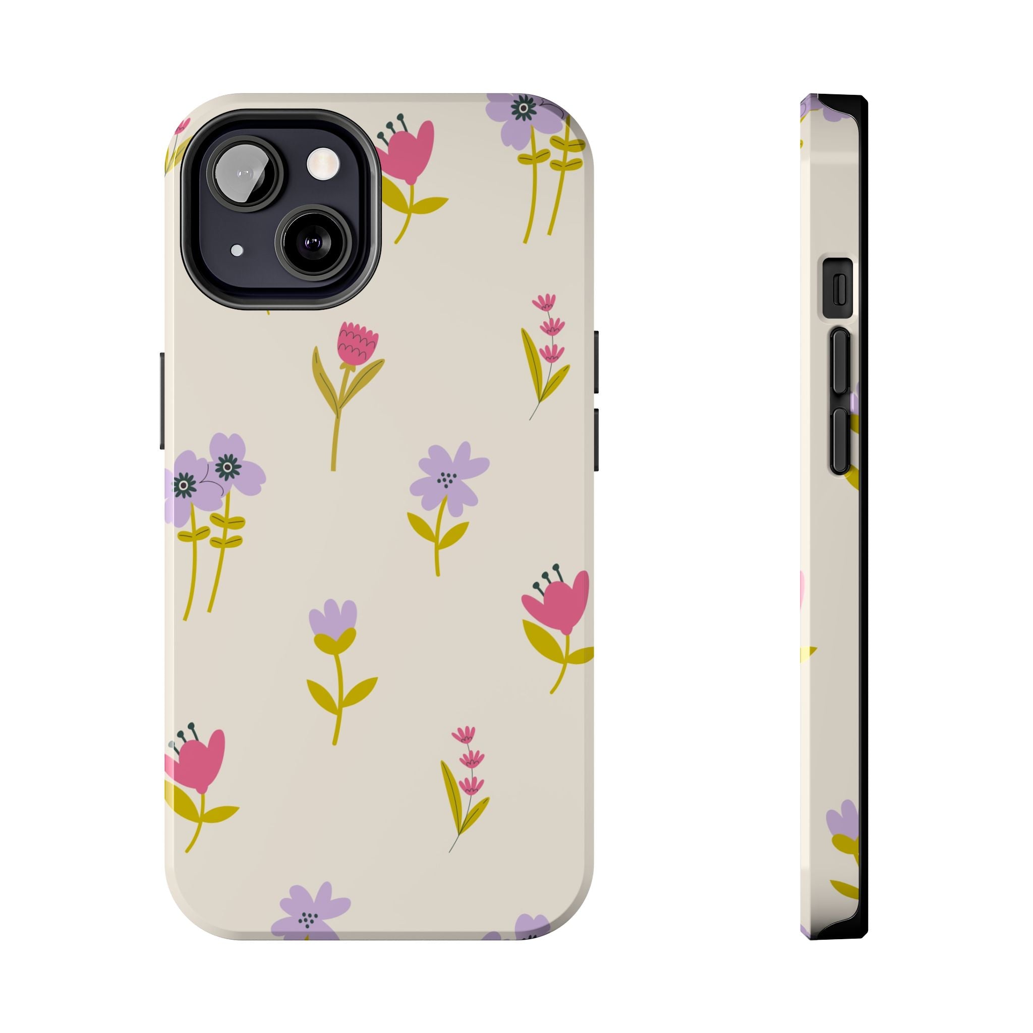 Floral Ditsy Tough Phone Case — Pastel Wildflower Protective Cover