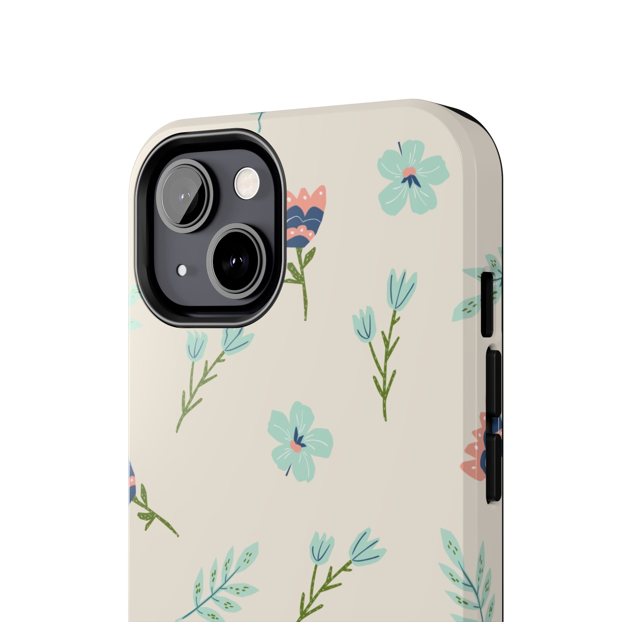 Floral Pattern Tough Phone Case — Pastel Wildflower Protective Phone Cover