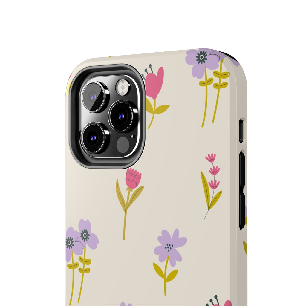Floral Ditsy Tough Phone Case — Pastel Wildflower Protective Cover