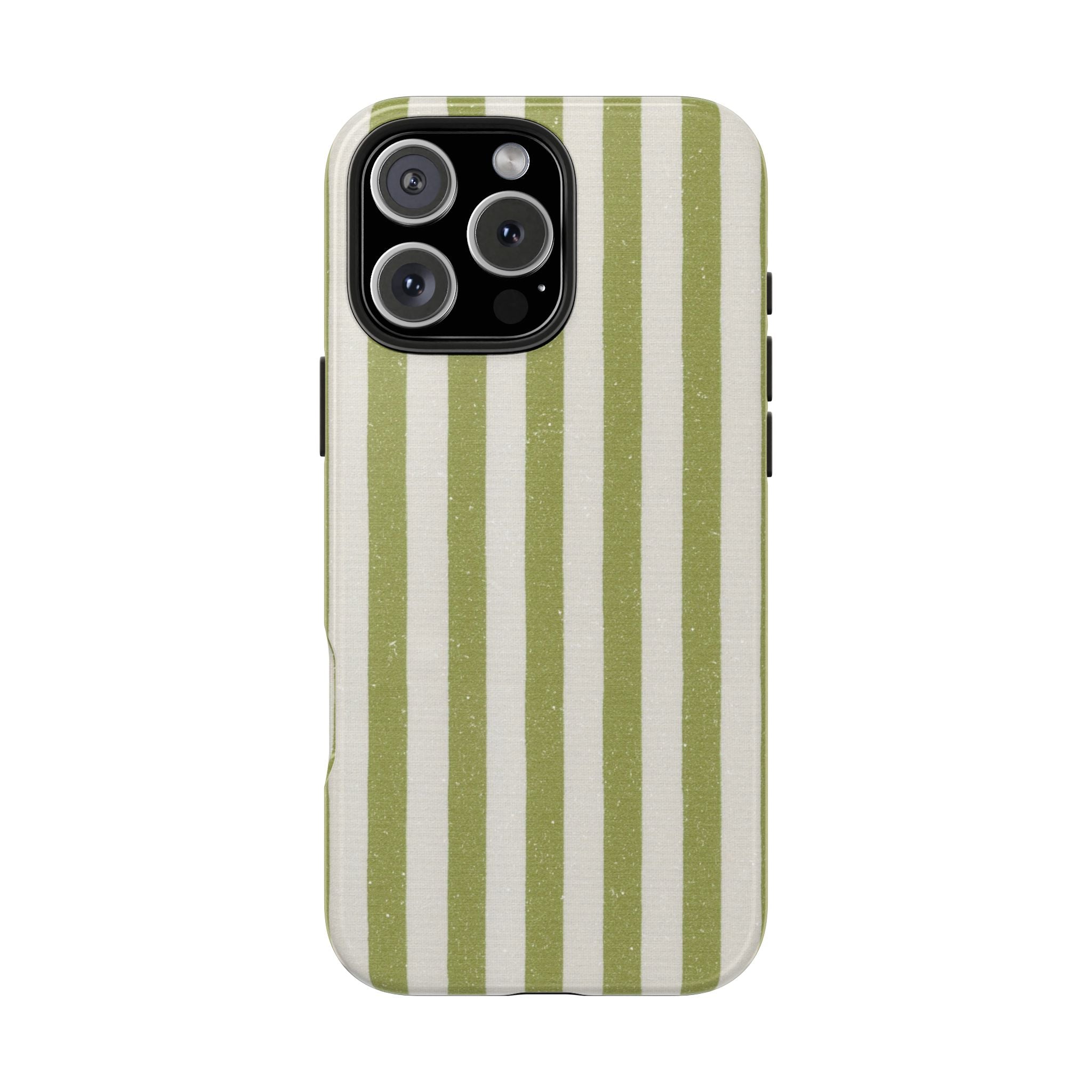 Olive Green Vertical Stripe Tough Phone Case — Durable Protective Cover