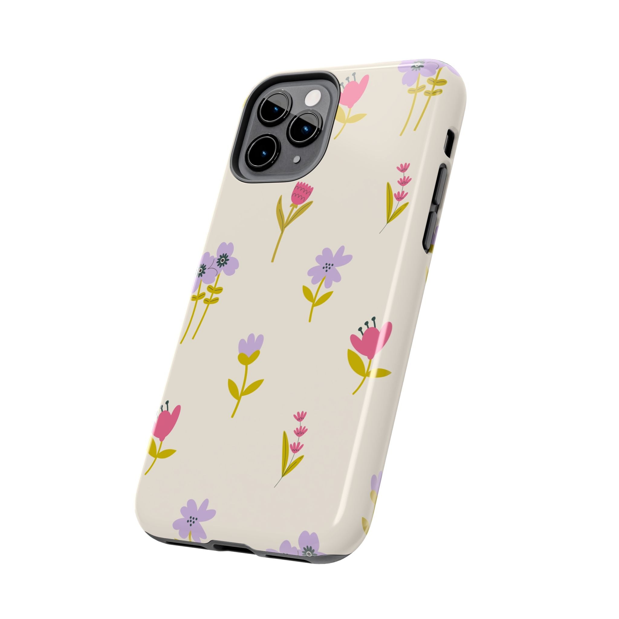Floral Ditsy Tough Phone Case — Pastel Wildflower Protective Cover