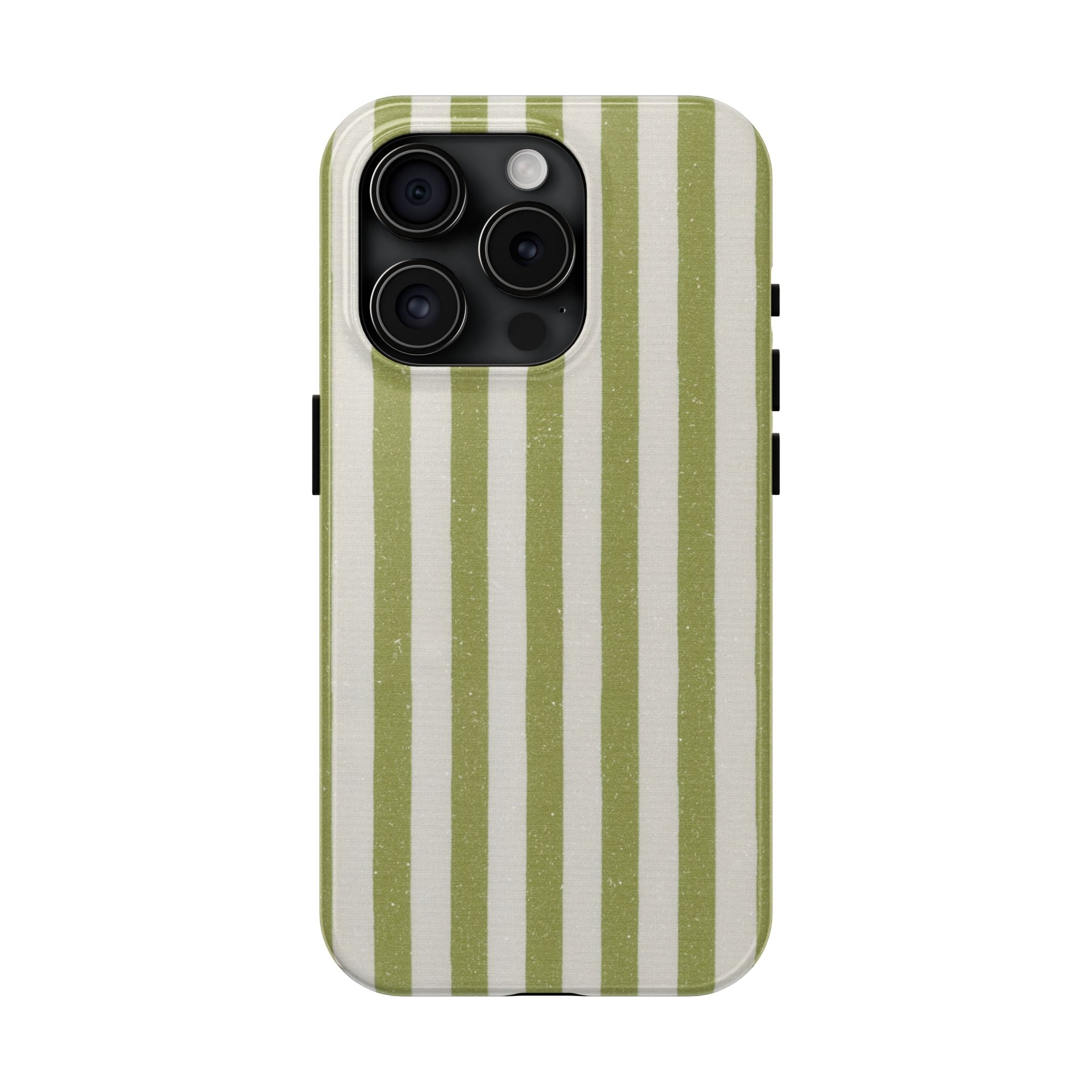 Olive Green Vertical Stripe Tough Phone Case — Durable Protective Cover