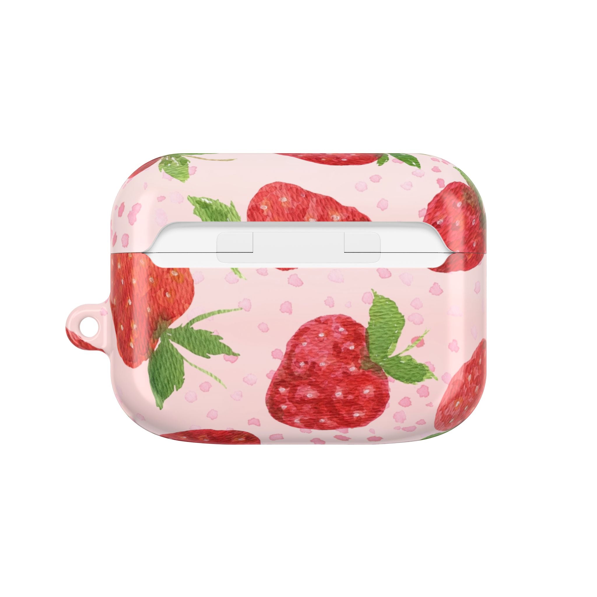 Strawberry Pattern AirPod Case – Cute Pink Protective Cover