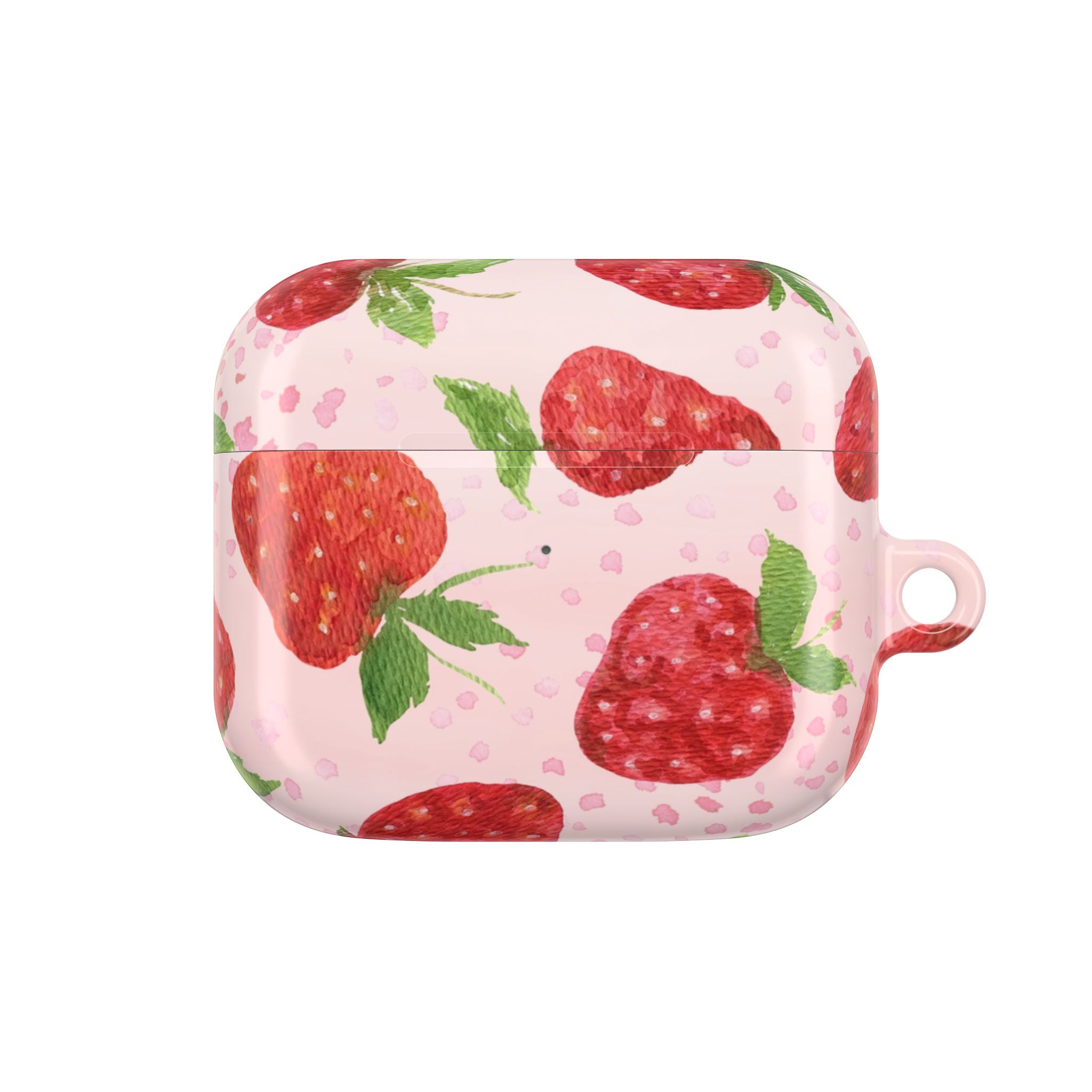 Strawberry Pattern AirPod Case – Cute Pink Protective Cover