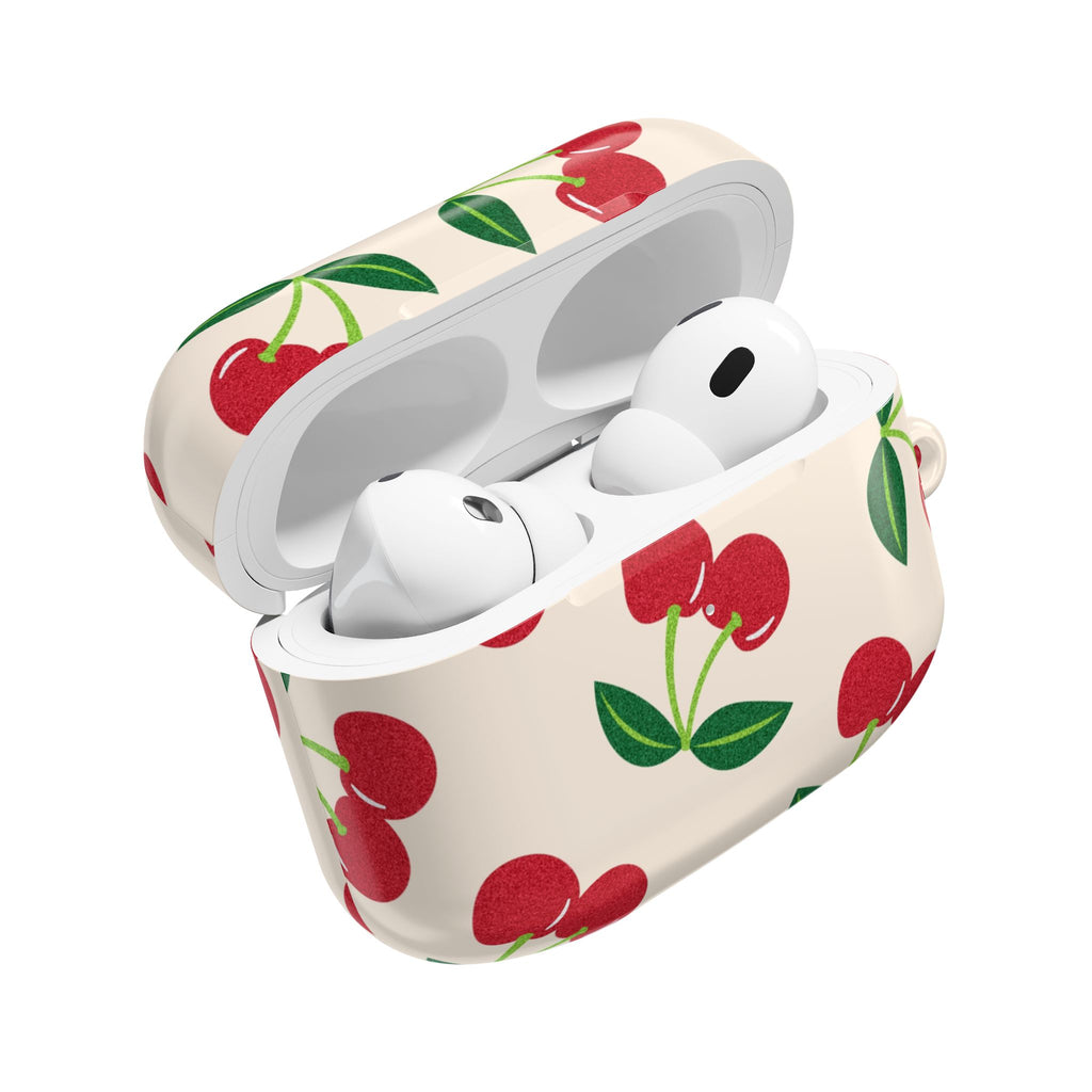 Cherry Pattern AirPod Case — Retro Red Cherry Protective Cover