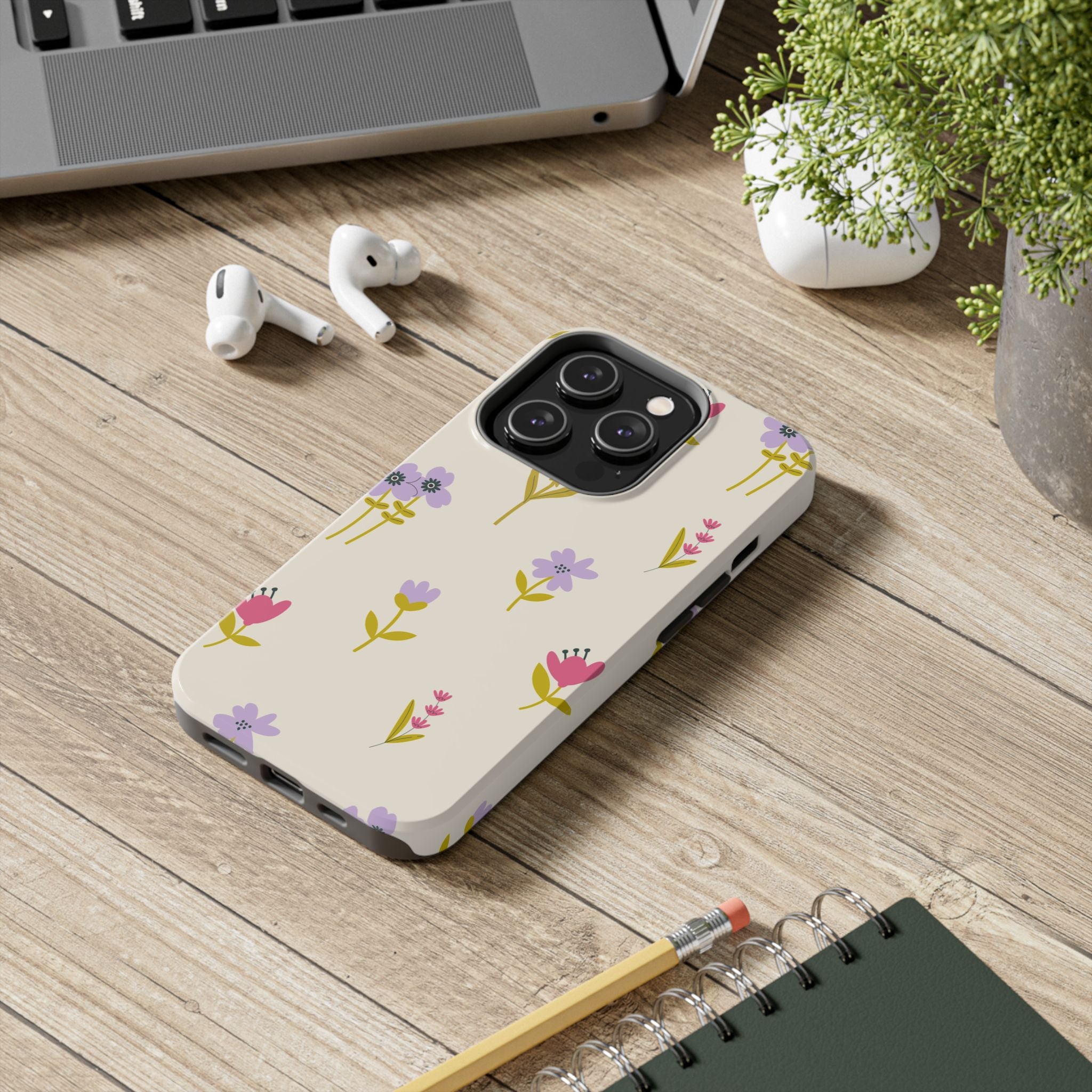 Floral Ditsy Tough Phone Case — Pastel Wildflower Protective Cover