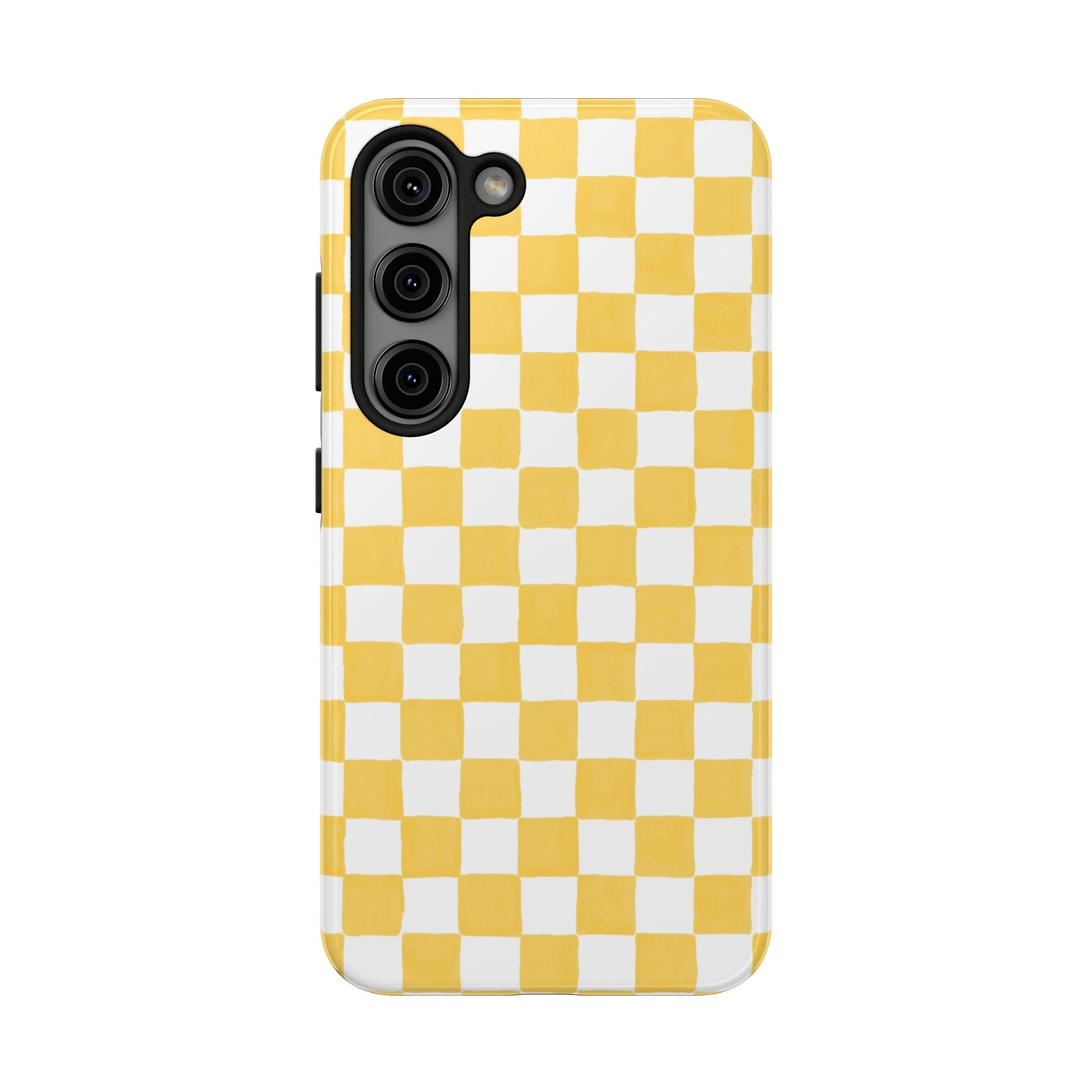Yellow Checkerboard Tough Phone Case