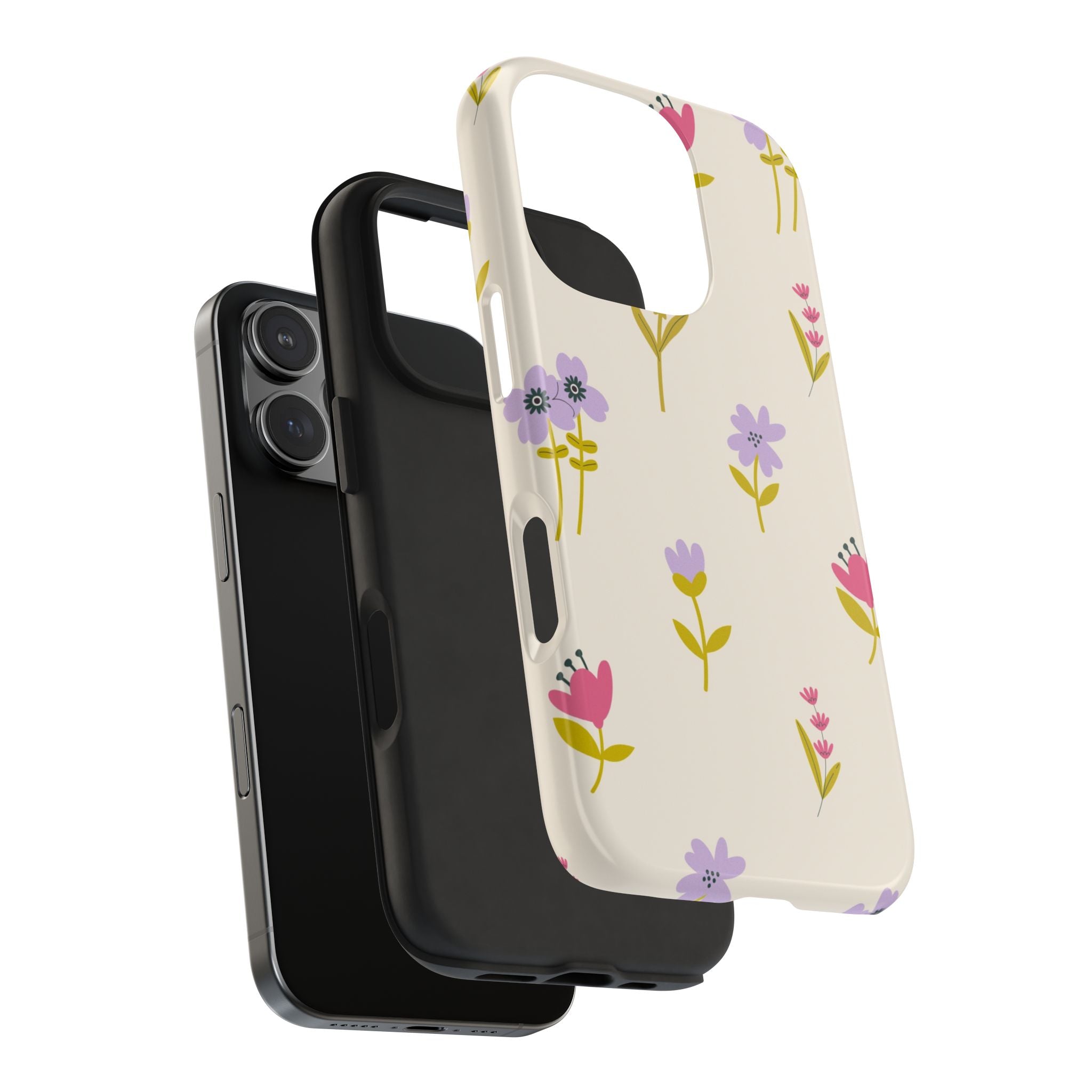 Floral Ditsy Tough Phone Case — Pastel Wildflower Protective Cover