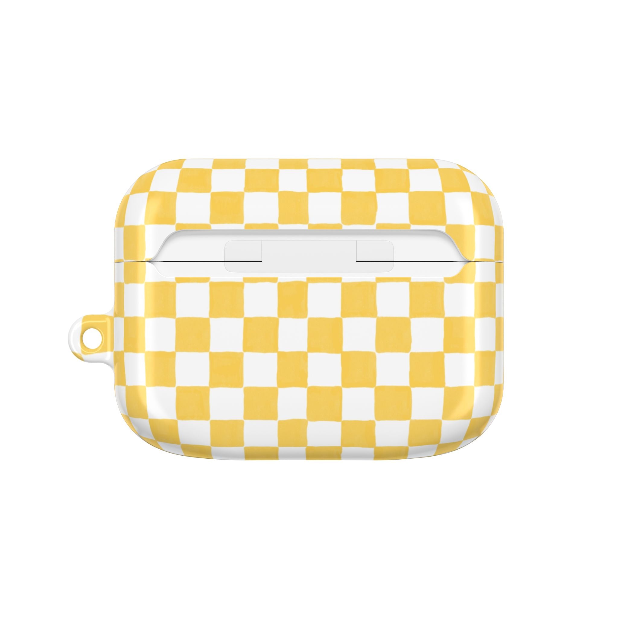 Yellow Checkerboard AirPod Case – Retro Check Pattern Protective Cover