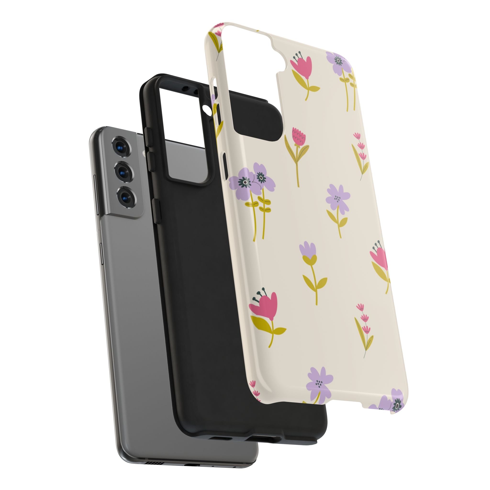Floral Ditsy Tough Phone Case — Pastel Wildflower Protective Cover