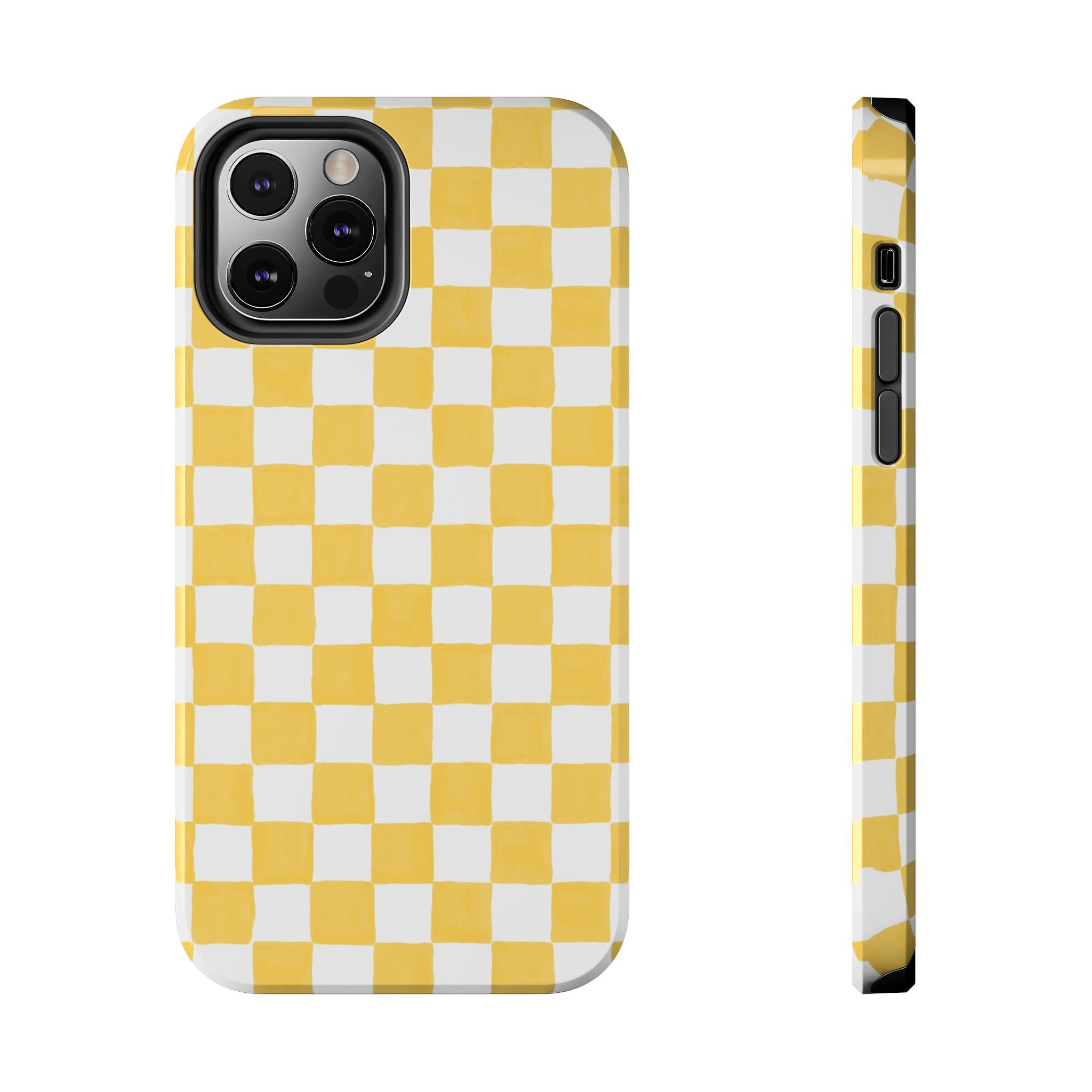 Yellow Checkerboard Tough Phone Case