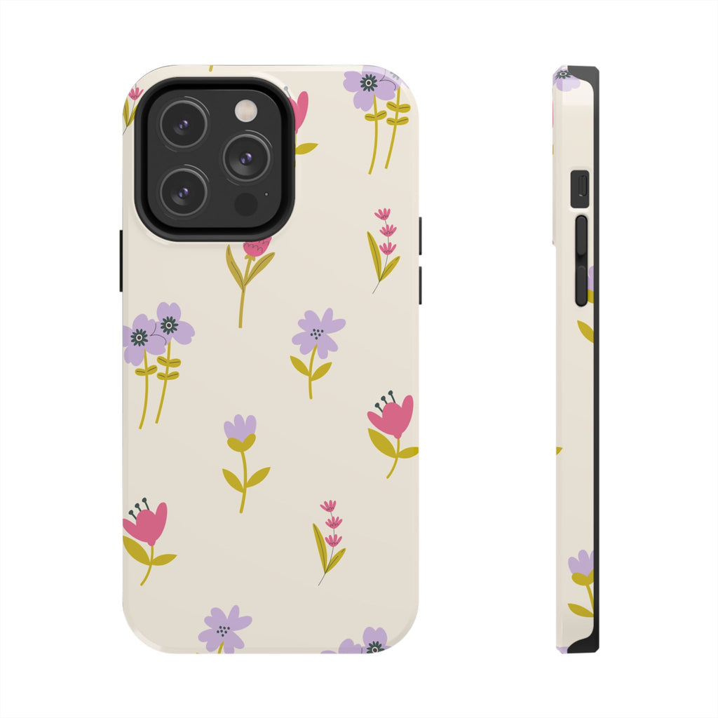 Floral Ditsy Tough Phone Case — Pastel Wildflower Protective Cover
