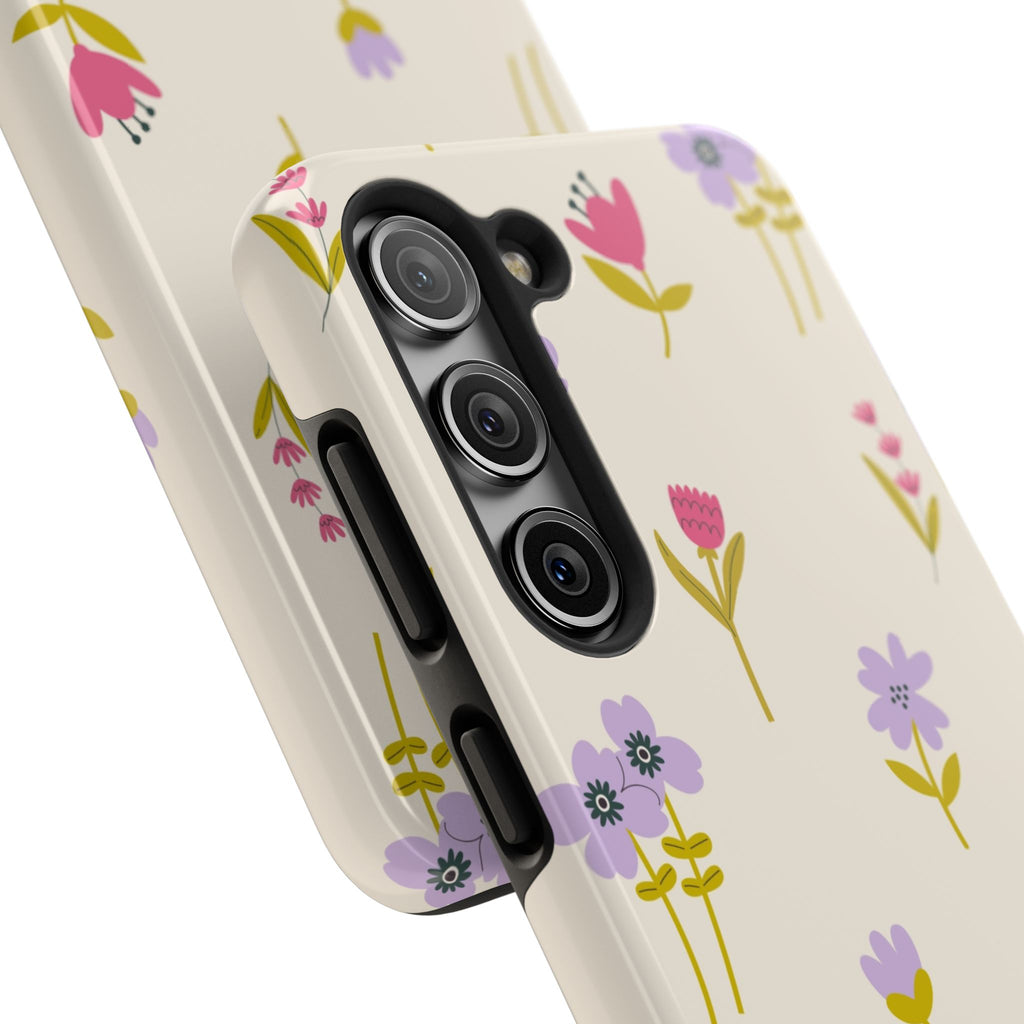 Floral Ditsy Tough Phone Case — Pastel Wildflower Protective Cover