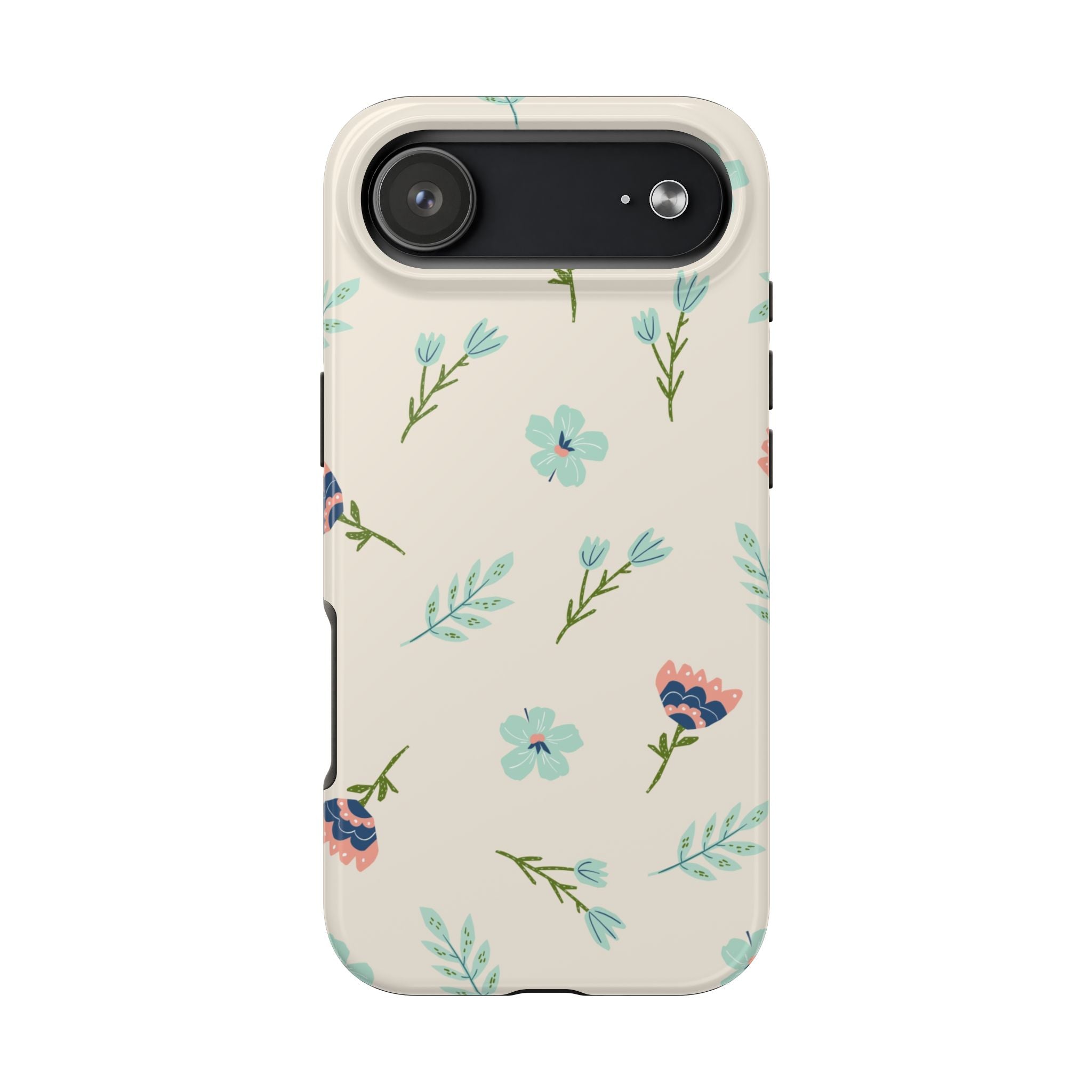 Floral Pattern Tough Phone Case — Pastel Wildflower Protective Phone Cover