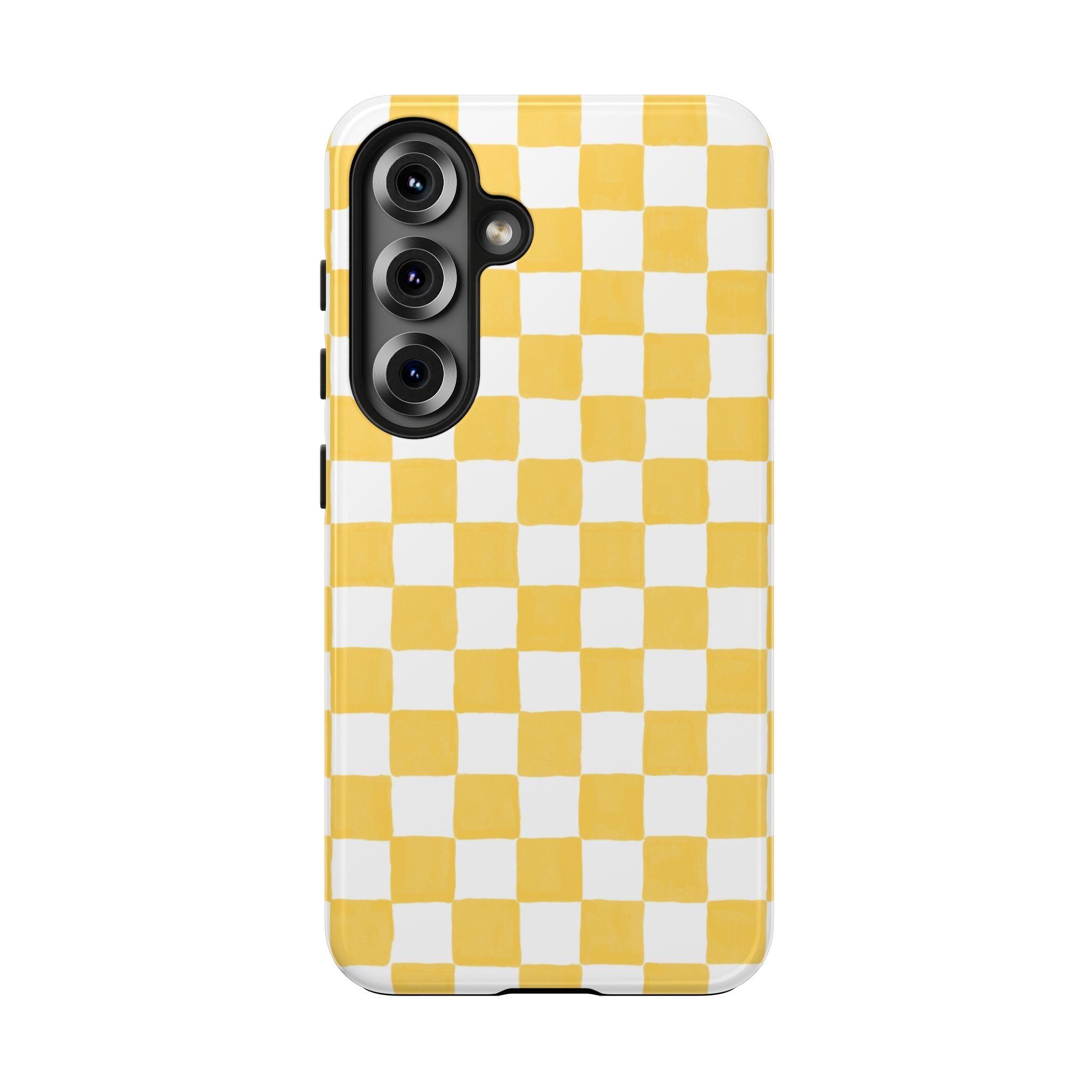 Yellow Checkerboard Tough Phone Case