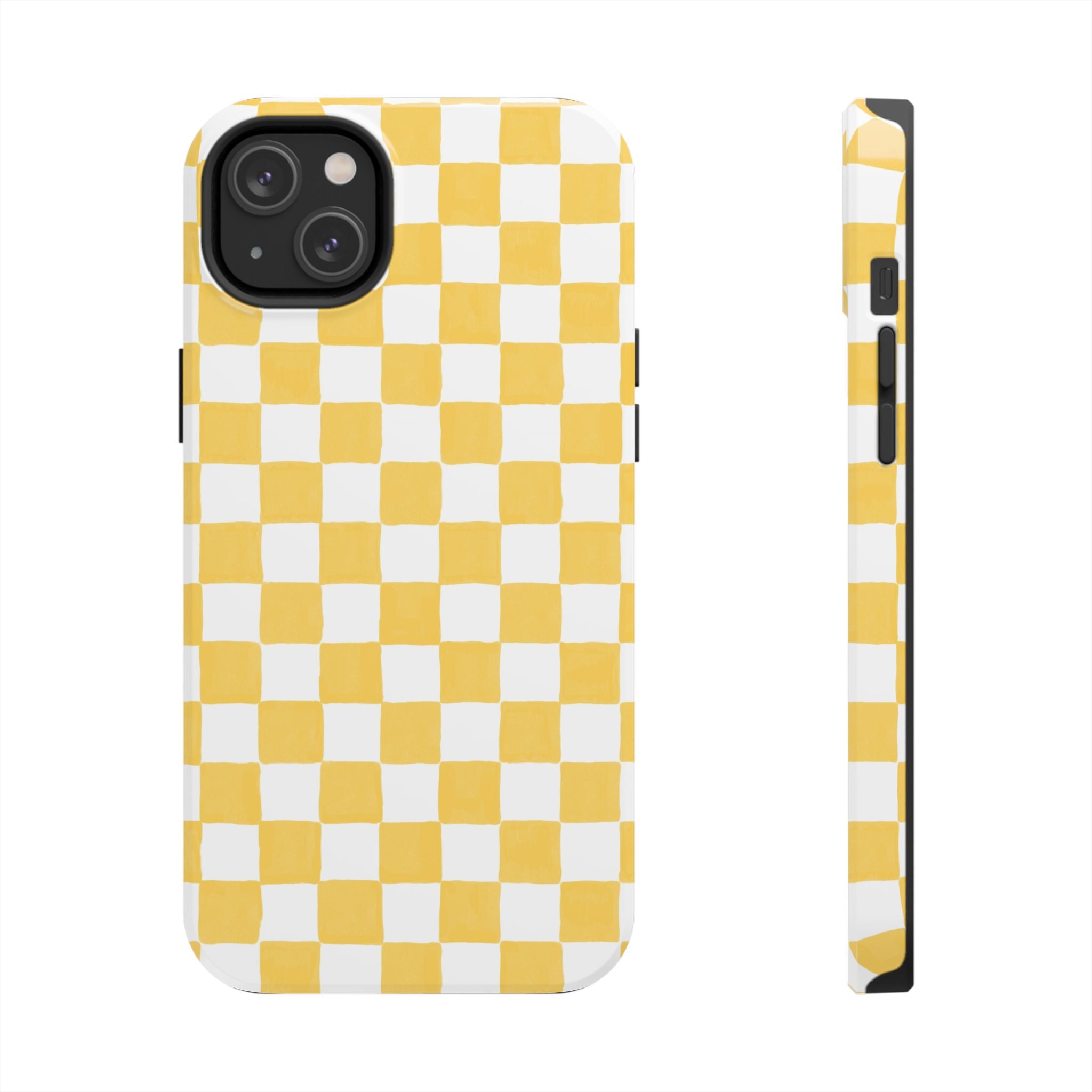 Yellow Checkerboard Tough Phone Case