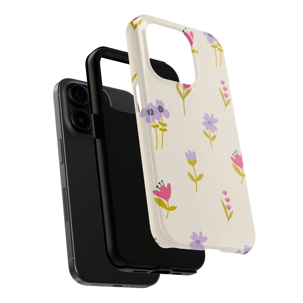 Floral Ditsy Tough Phone Case — Pastel Wildflower Protective Cover
