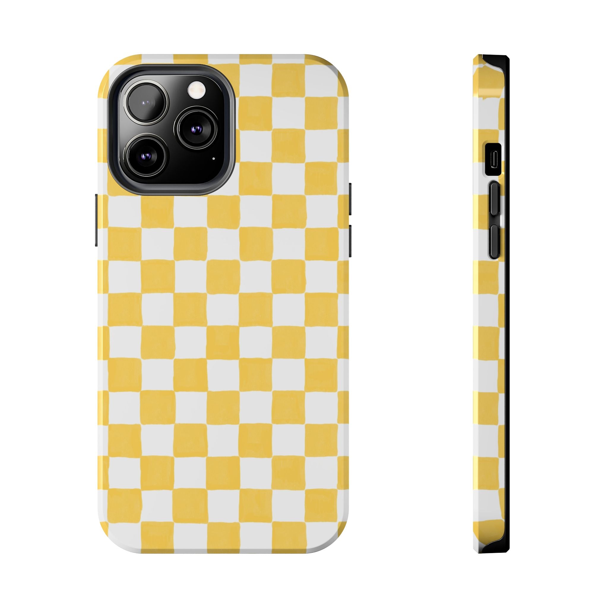 Yellow Checkerboard Tough Phone Case