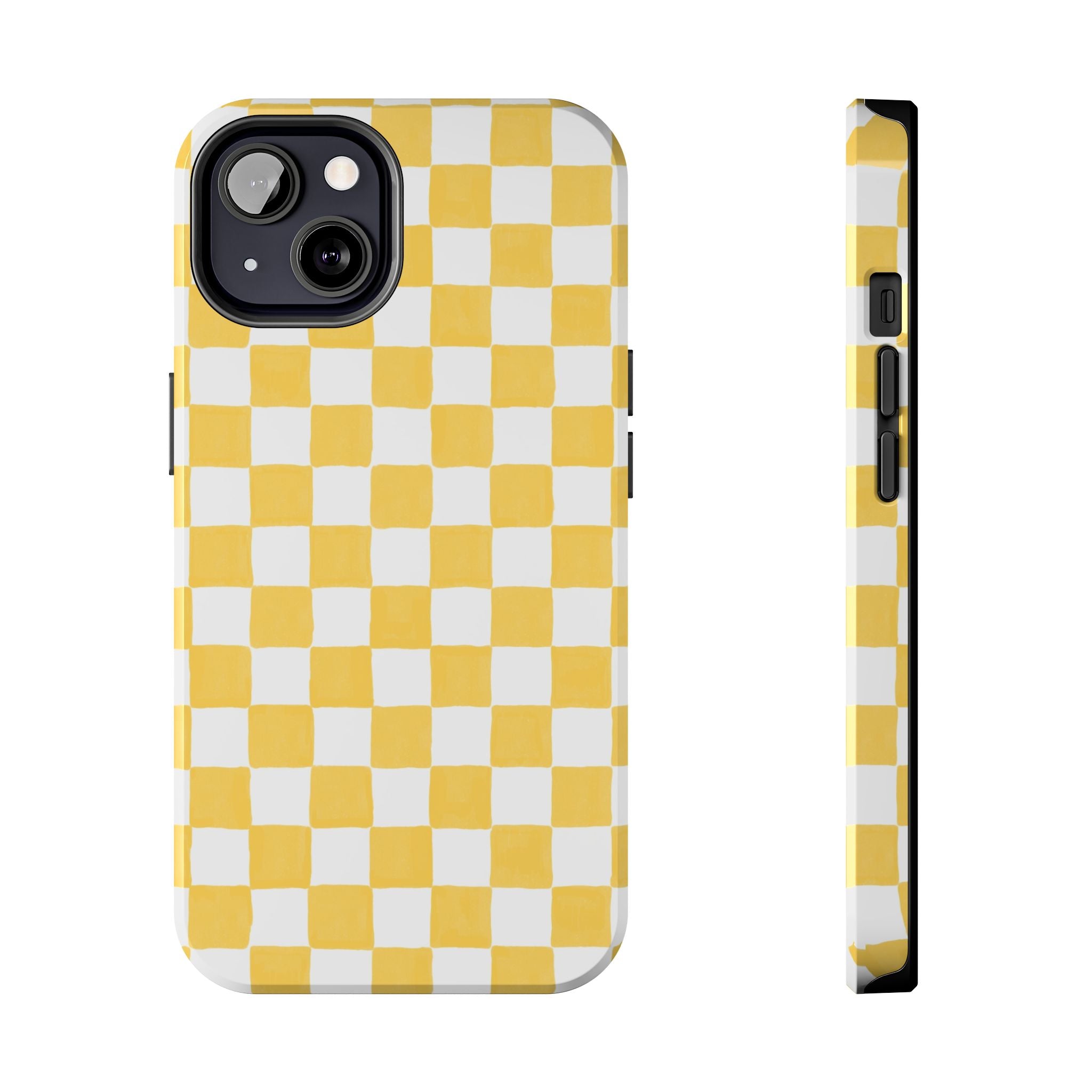 Yellow Checkerboard Tough Phone Case