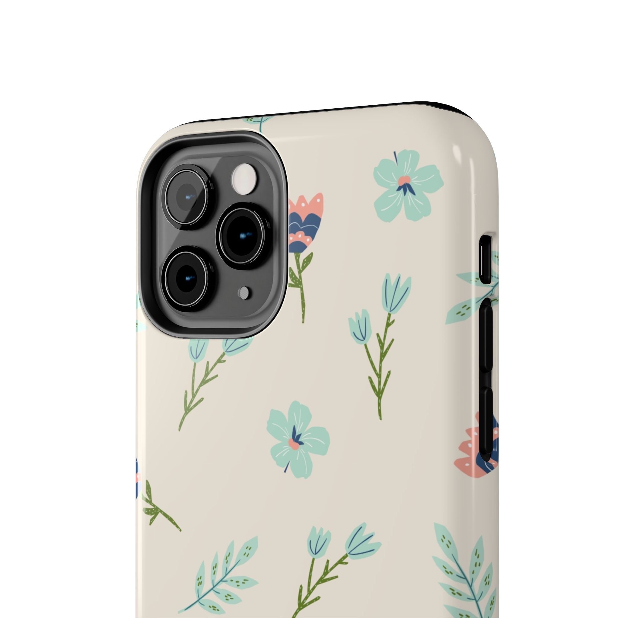 Floral Pattern Tough Phone Case — Pastel Wildflower Protective Phone Cover