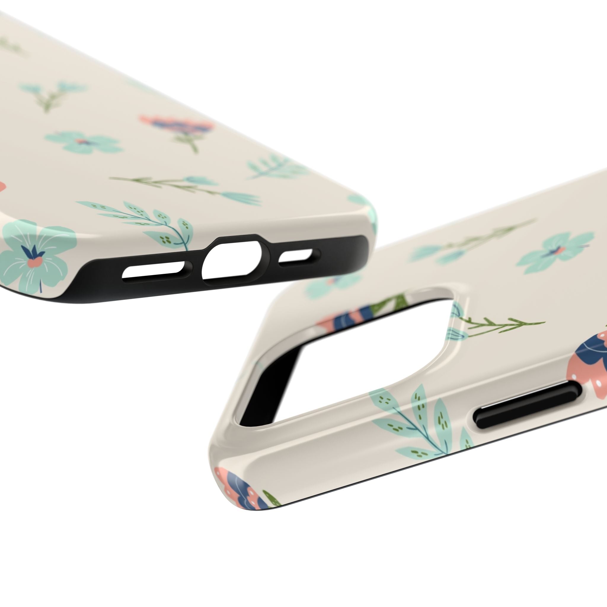 Floral Pattern Tough Phone Case — Pastel Wildflower Protective Phone Cover
