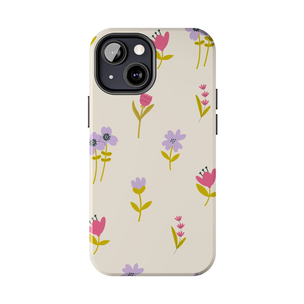 Floral Ditsy Tough Phone Case — Pastel Wildflower Protective Cover