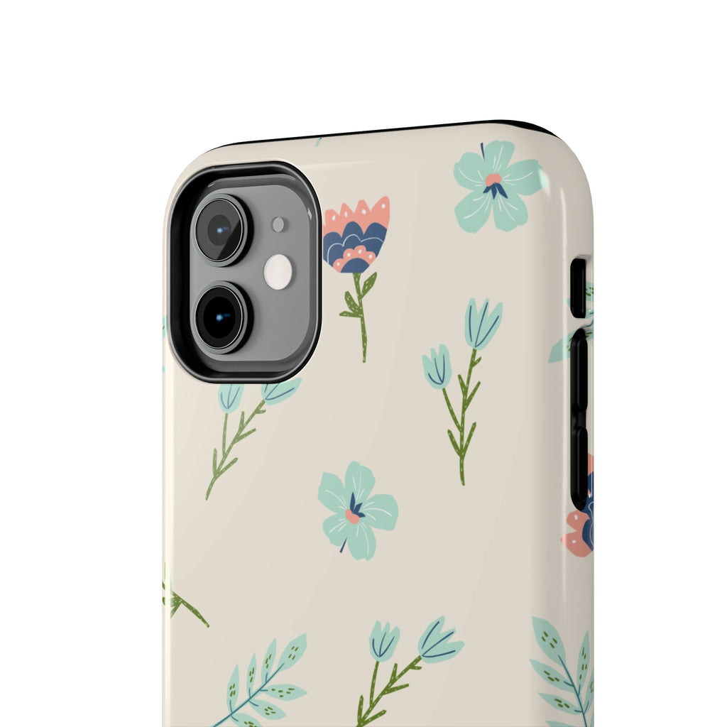 Floral Pattern Tough Phone Case — Pastel Wildflower Protective Phone Cover