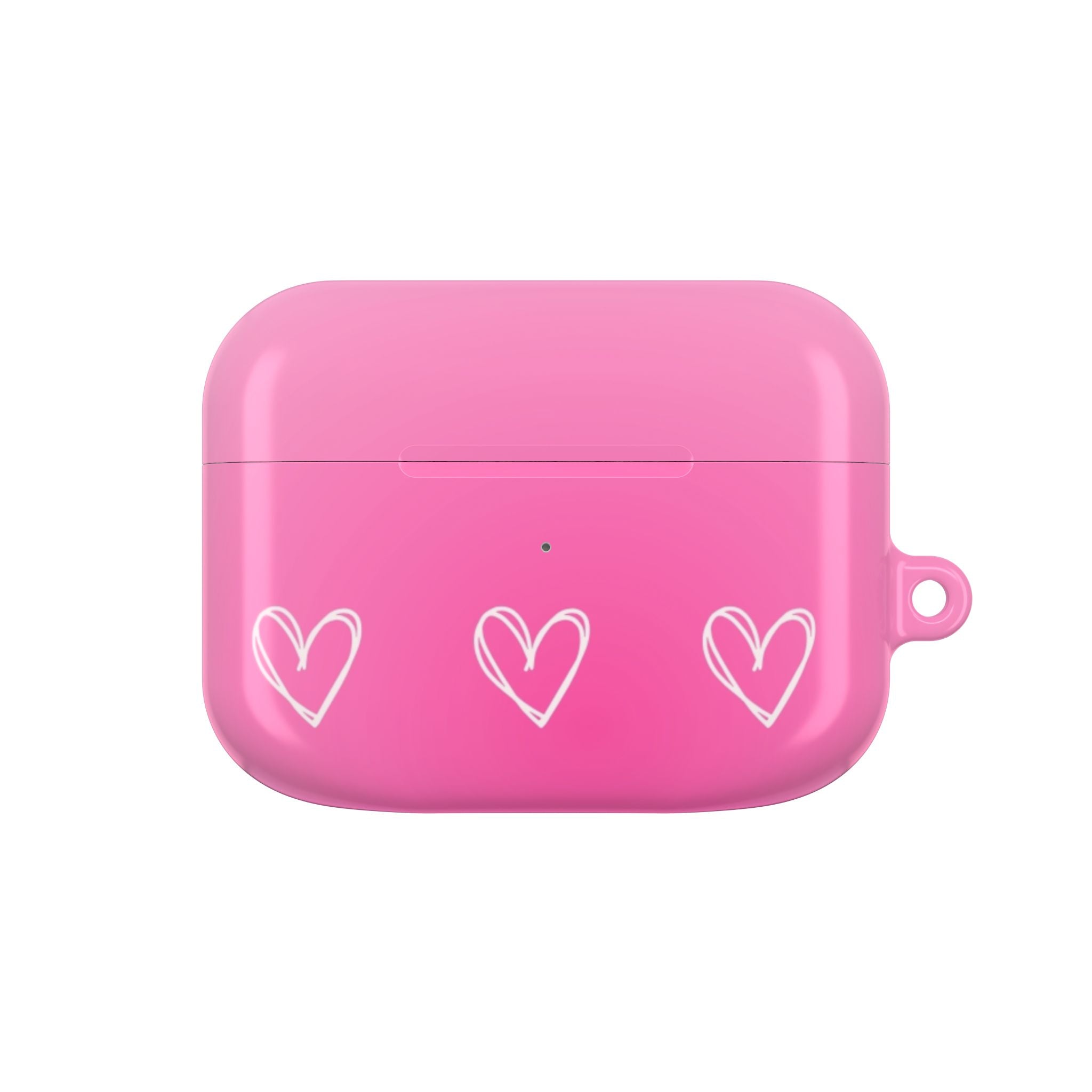 Pink Heart AirPod Case — Cute Silicone Protective Cover