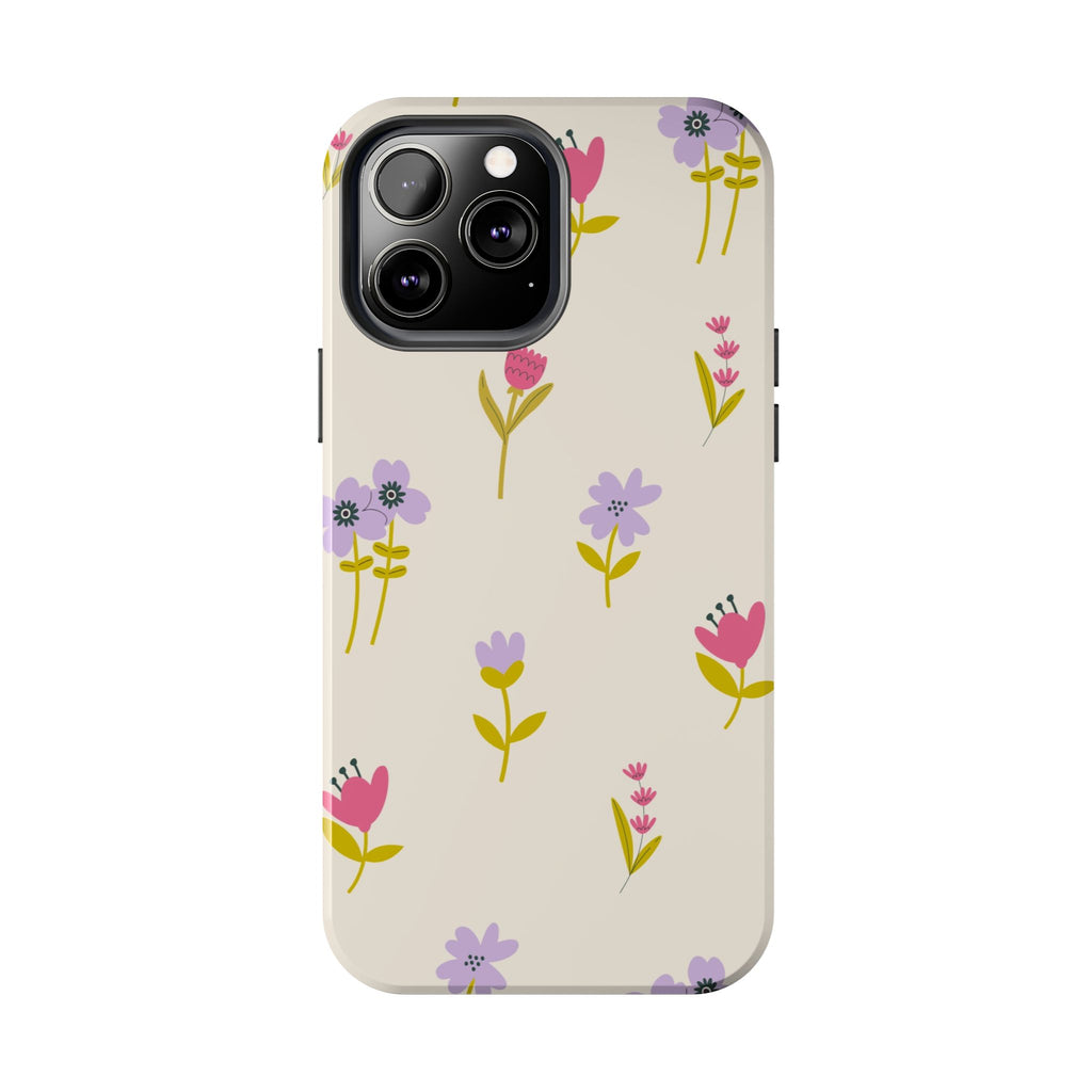 Floral Ditsy Tough Phone Case — Pastel Wildflower Protective Cover