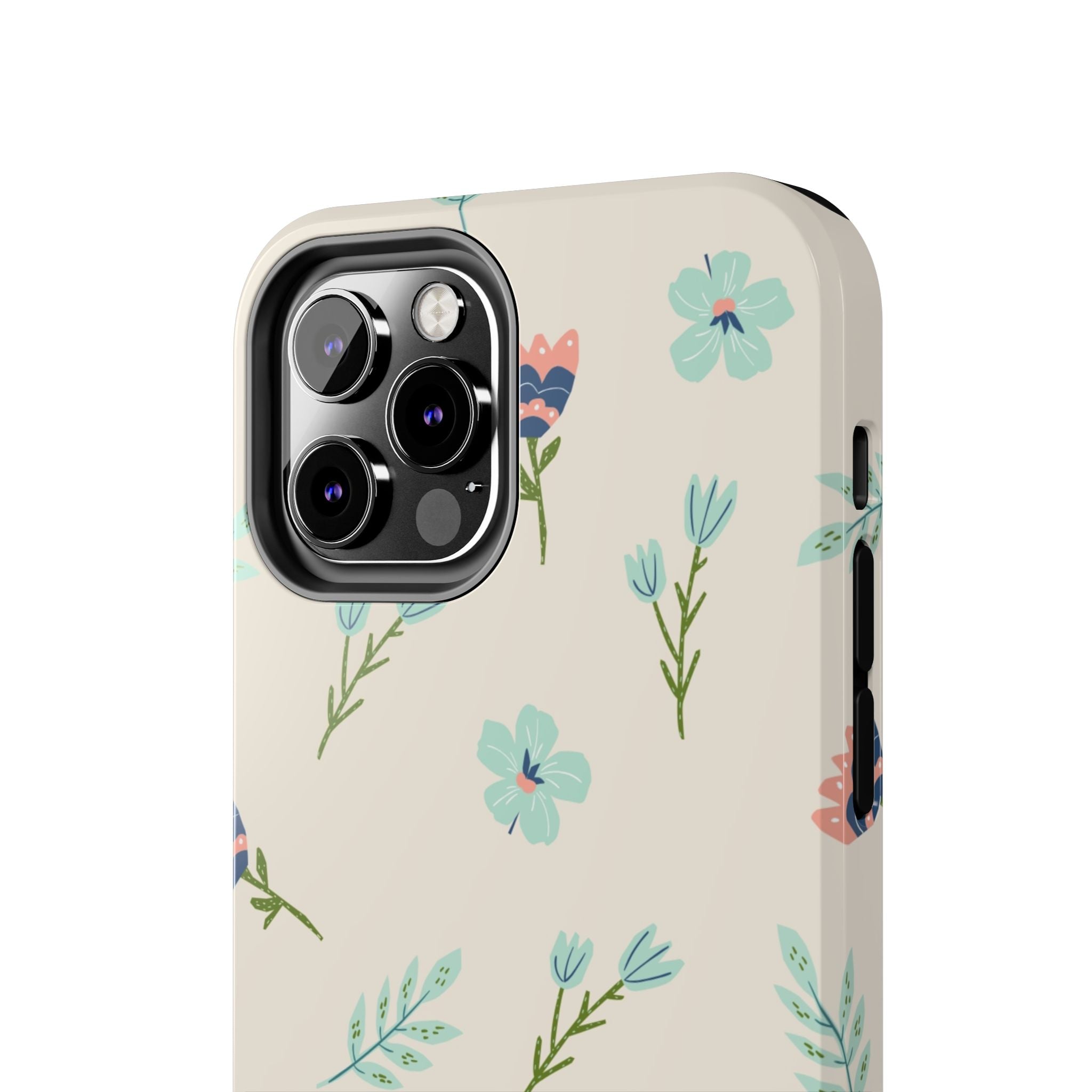 Floral Pattern Tough Phone Case — Pastel Wildflower Protective Phone Cover
