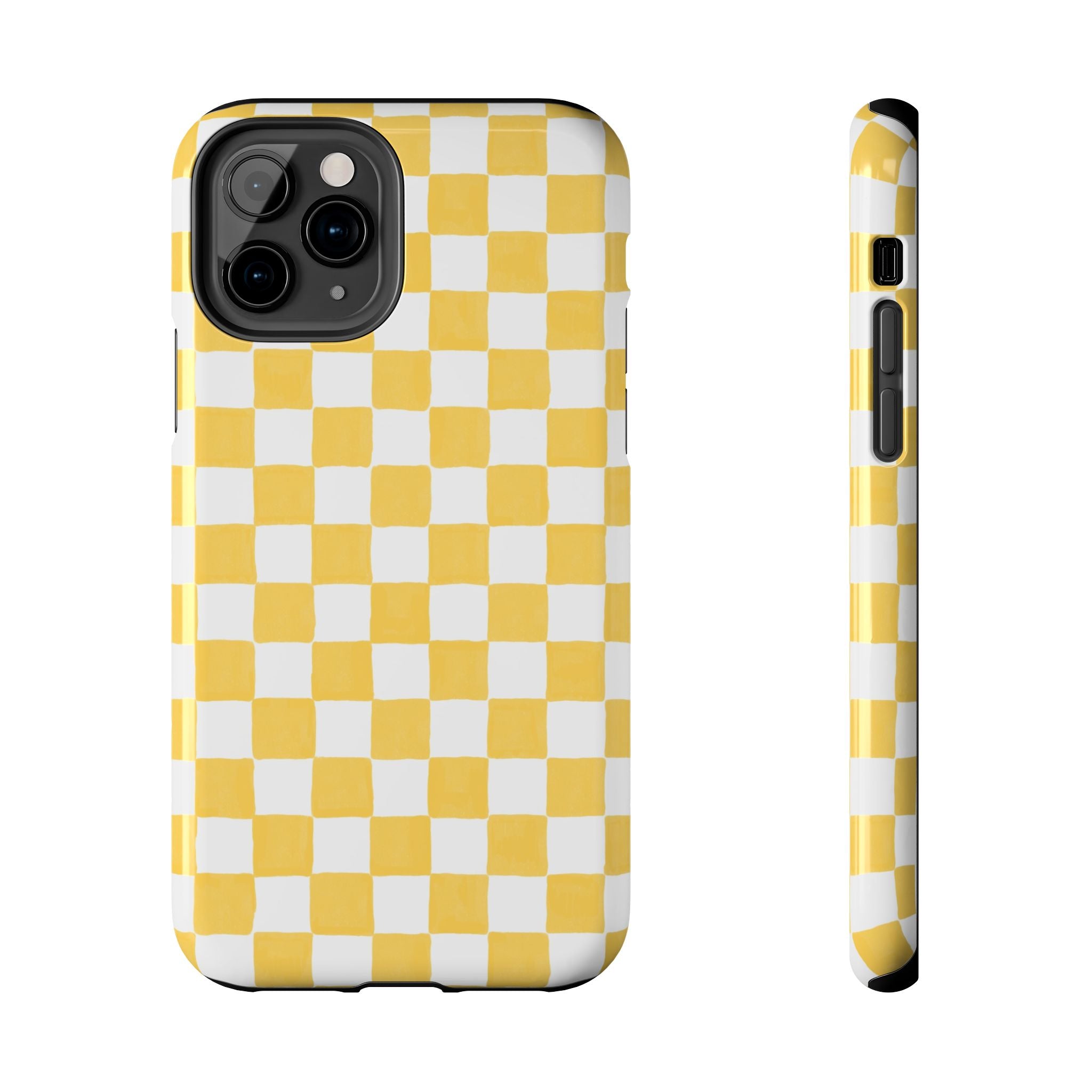 Yellow Checkerboard Tough Phone Case