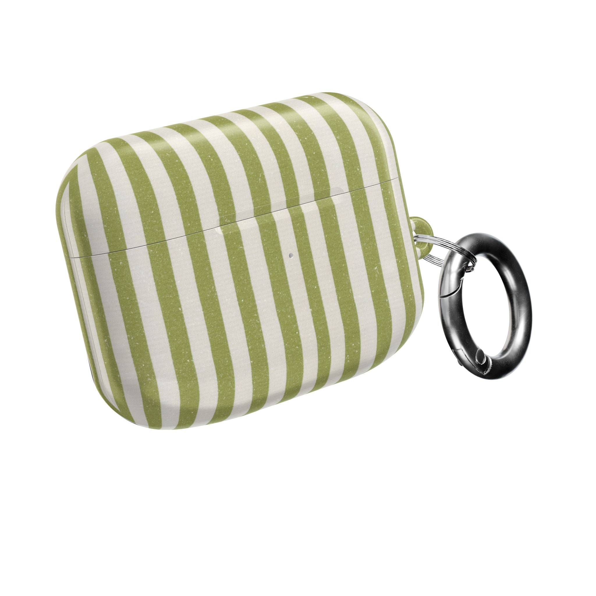 Striped Olive Green AirPod Case — Minimal Coastal Vibe Protective Cover