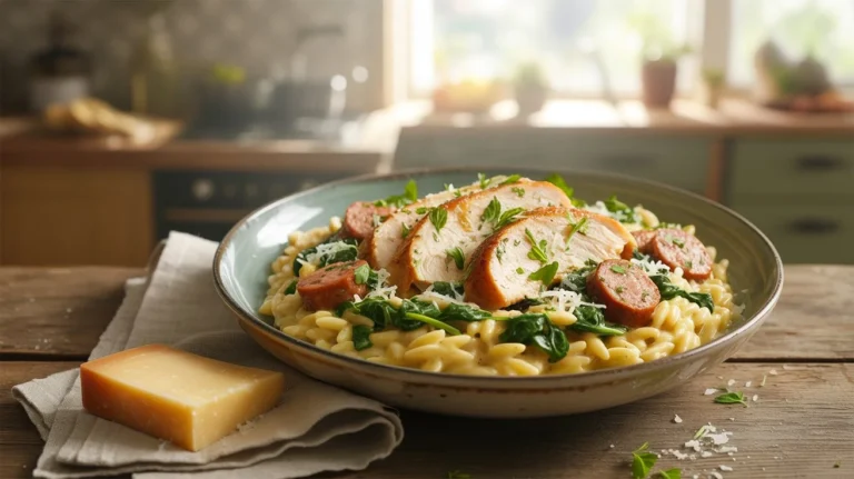 Creamy Chicken Sausage Orzo